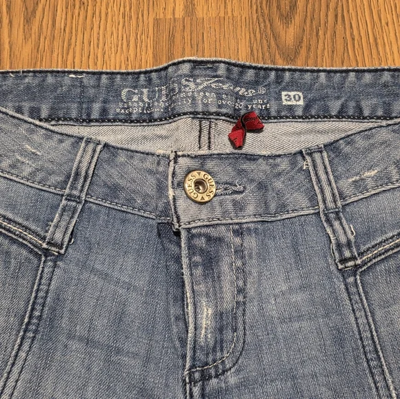 Vintage Guess Daredevil Bootcut Jeans Womens 30 Distressed Blue Denim E79 - Picture 7 of 15
